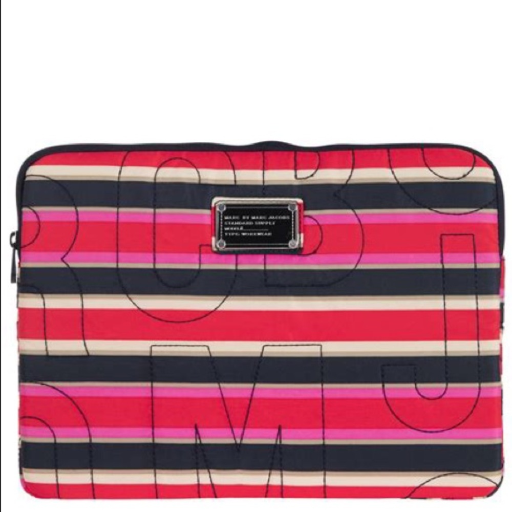 Marc Jacobs Striped Nylon Laptop Bag! WITH STRAP!